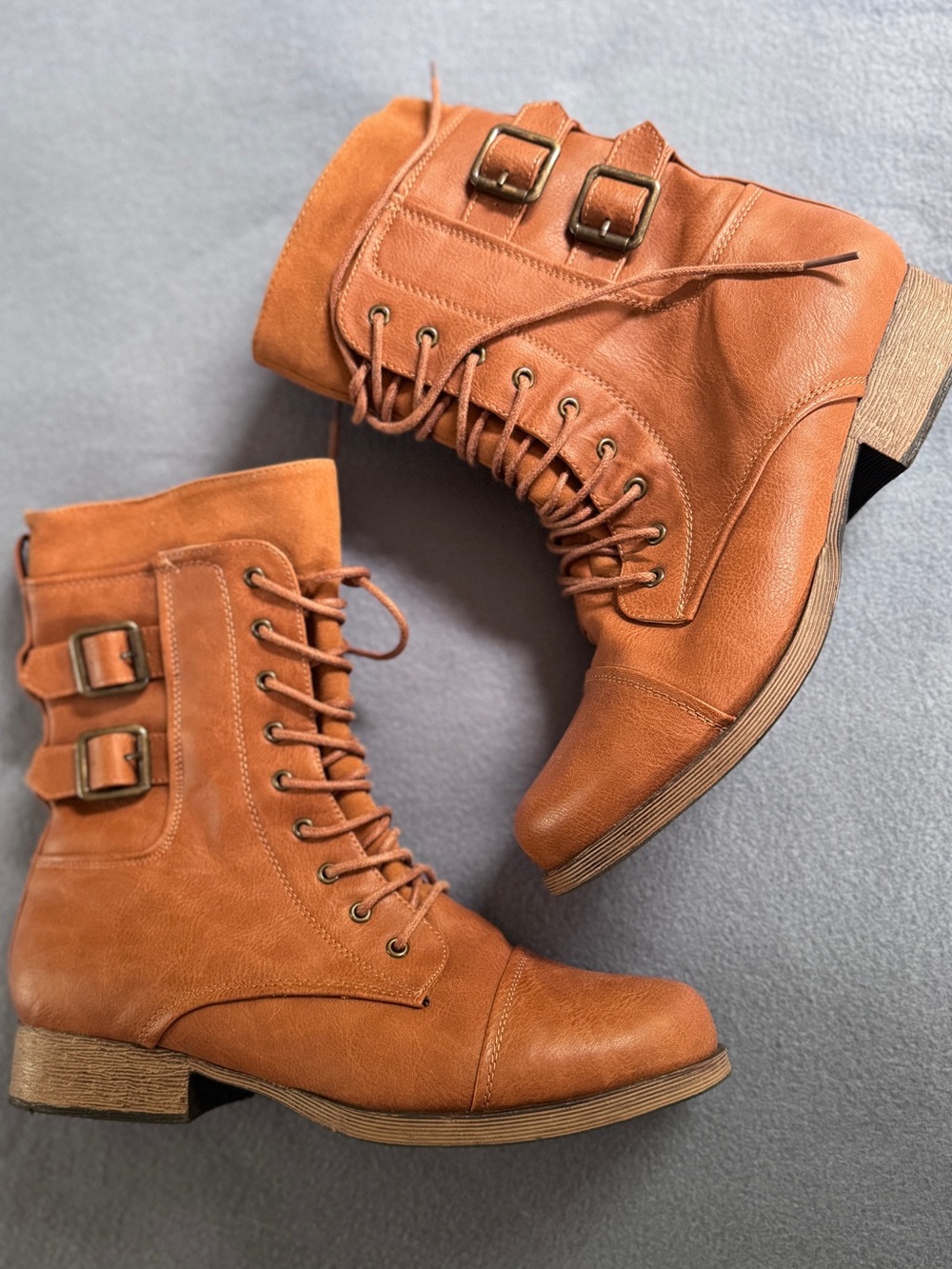 Lace-Up Buckle Ankle Boots